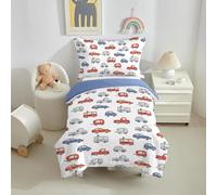 CINYE Cars Boys Single Duvet Cover For Kids Cute Bedding 135×200 cm Bedding Set With Zip Fastening Comes With 50×75 cm Pillowcase 3D Colorful Cars Quilt Cover