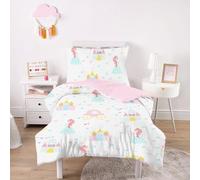 CINYE Kids Single Duvet Cover For Girls Cute Bedding 135×200 cm Pink Bedding Set With Zip Fastening Comes With 50x75 cm Pillowcase 3D Princess Castle Heart Quilt Cover