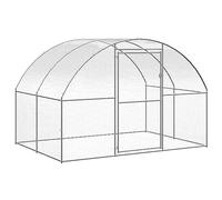 Cinyiqo 171463 Outdoor Chicken Coop 3x2x2 m Galvanised Steel Chicken Coop and Run,Small Wooden Hen House Poultry Ark Coop Rabbit Hutch Home with Nest Box