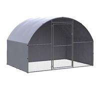 Cinyiqo 3095472 Outdoor Chicken Coop 3x2x2 m Galvanised Steel Chicken Coop and Run,Small Wooden Hen House Poultry Ark Coop Rabbit Hutch Home with Nest Box
