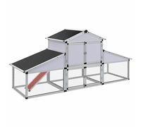 Cinyiqo 41323 Chicken Coop with Runs and Nest Box Aluminium Chicken Coop and Run,Small Wooden Hen House Poultry Ark Coop Rabbit Hutch Home with Nest Box