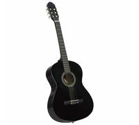Cinyiqo 70110 Classical Guitar for Beginner, Black, 4/4, 39" Basswood Acoustic Guitar, Beginner Cutaway Guitar Starter Set