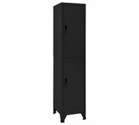 Cinyiqo Locker Cabinet Black 38x45x180 cm Steel Storage Filing Locker Cabinet,Lockable Furniture Unit Staff Gym School Changing