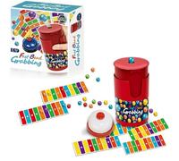 CINZAP Match Colour Bingo Game Set, Fast Bead Grabbing Colour Line Board Game with 90 Beads, 5 Code Cards, 1 Bell & Bead Can, Improves Color Recognition, Reaction Speed & Hand-Eye Coordination