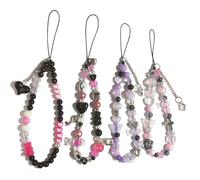 cioatu 4 Pieces Cute Phone Charms Beaded Phone Strap Aesthetic Y2K CellPhone Keychain Cute Bear Butterfly Heart Cool PhoneCharm for Bag Keychain Airpods Camera Pendants Decor, One Size, Acrylic