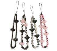 Cioatu 4 Pieces Cute Phone Charms - Beaded Strap Aesthetic Y2K Cell Keychain - Bear Butterfly Heart Cool Charm for Bag, Airpods, Camera Pendants Decor, One Size, Acrylic, acrylic