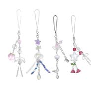 cioatu Y2K Cute Phone Charms Set - Aesthetic Cherry,Flower, Butterfly & Star Cell Phone Straps, Kawaii PhoneAccessories for Bag Keychain, AirPods, Camera Decor (Multi Colour 4 Piece Set)