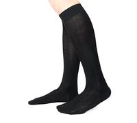 Ciocca Men's Long Socks, Fine Cotton, 100% Scotland Thread - 6 Pairs - Three Sizes - Durable, Black, L