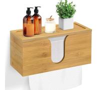 CIOIUGPIUK Solid Wood Paper Towel Dispenser Wall Mounted, Folded Paper Towel Holder with Lid, Towel Holder Dispenser for Bathroom Kitchen Office