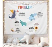 CIOJUNE Mental Health Tapestry, How Big Is My Problem Tapestries Wall Hanging for Classroom, Anxiety Relief Tapestry Wall Decor Backdrop for Calm Down Corner School Counselor Office, 50x60 Inch