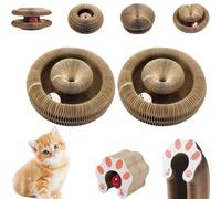 Kitten Curl,Kitten Curl Toy,Kitty Curl,Marlene'S Pet Shop,Cat Toy,Foldable Accordion Cat Toy,Cat Accordion Toy with Ball,Magic Organ Cat Scratch Board with Toy Bell Ball (2pcs)