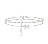 CIOMY Heart Initial Silver Anklets for Women Waterproof Dainty Silver Plated ankle bracelets for women Large Ankle Women's Anklets Tennis ankle bracelets Non Tarnish Summer Beach Foot Jewelry