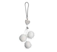 Ciondoli Per Specchietto - Cuore Portachiavi Car - Decorazioper Specchietto - Cuore Portachiavi AutoAmore In Pizzo Con Palla Peluche, Charm Car Brilliant A Forma Di Cuors, Per Interni Autos Uomo Donna