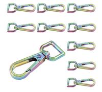 Cionyce 10 Pack 1/2 Inch Inner Diameter Metal Rainbow Swivel Snaps Hooks - Vibrant Colorful Design for Eye-Catching Appeal - Perfect for Bags, Crafts, and DIY Projects(Gusset Buckle)