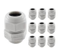 Cionyce 10 Pack NPT 3/4 Cable Glands Grey Cord Grips Nylon Strain Relief Wire Glands Waterproof Cable Gland Connectors(Grey)