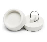 Cionyce 2 PCS 1-1/2 Inch Rubber Drain Stopper with Hanging Ring, White Tub Drain Stopper, Sink Stopper Drain Plug, Rubber Sink Plug for Bathroom, Bathtub, Sewers and Kitchen