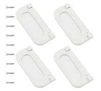 Cionyce 4 PCS 3 inch Flush Pull Ring Handles, White Hidden Recessed Type Handle, Aluminum Alloy Concealed Pull for Cabinets Drawer Sliding Doors