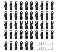 Cionyce 50PCS Frame Turn Button, Metal Bow Shape Picture Frame Hardware Backing Clips with Screws for Hanging Pictures, Photos, Posters, Drawing Crafts(Black)