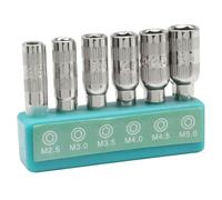 Cionyce 6 in 1 Hex Socket Adapter with H4 Shank - Includes 2.5mm, 3mm, 3.5mm, 4mm, 4.5mm, 5mm Metric 6-Point Sockets for Power Drill Nut Driving, Ideal for Mechanics and DIY Projects