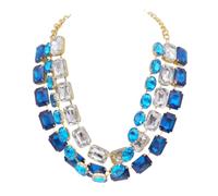 CIOOU Chunky Layered Crystal Rhinestone Choker Collar Necklace for Women Sparkly Colored Neck Chain Statement Necklaces jewelry Party, XL, Glass, No Gemstone