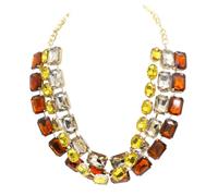 CIOOU Chunky Layered Crystal Rhinestone Choker Collar Necklace for Women Sparkly Colored Neck Chain Statement Necklaces jewelry Party, XL, Glass, No Gemstone
