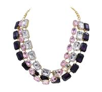 CIOOU Chunky Layered Crystal Rhinestone Choker Collar Necklace for Women Sparkly Colored Neck Chain Statement Necklaces jewelry Party, XL, Glass, No Gemstone