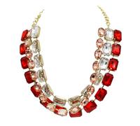 CIOOU Chunky Layered Crystal Rhinestone Choker Collar Necklace for Women Sparkly Colored Neck Chain Statement Necklaces jewelry Party, XL, Glass, No Gemstone