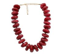 CIOOU Chunky Oversized Beaded Necklace for Women Large Irregular Multi-Color Bead Choker Necklaces Big Bold Statement Beads Neck Jewelry, Adjustable, arylic, No Gemstone
