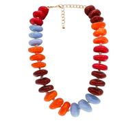 CIOOU Chunky Oversized Beaded Necklace for Women Large Irregular Multi-Color Bead Choker Necklaces Big Bold Statement Beads Neck Jewelry, Adjustable, arylic, No Gemstone