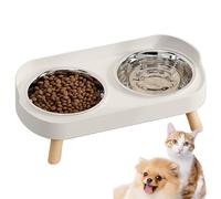 Ciotole Gatti Rialzate - Acqua Cani Acciaio Inossidabile | Antiscivolo Per Gatti E Cani | Set Ciotole Per Mangiare E Bere, Interno/Esterno, Appartamento, Casa, Ufficio, Giardino, Patio,