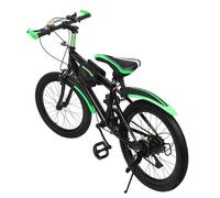 Ciounmb 20in Mountain Bike, 7 Speeds High-Carbon Steel Frame, Front Rear Brake, Compass Bell, Adjustable Seat, Kettle & Holder, Sport Cycling MTB Bicycle for Men Women (Black, Green)