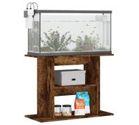 CIOURSTO Aquarium Stand Engineered Wood Fish Tank Cabinet Modern Design with Storage Stable Display for Home Decor Living Rooms (Smoked oak, 80 x 35 x 60 cm)