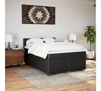 CIOURSTO Box Spring Bed - Pocket Spring Mattress, Sprung Divan, Faux Leather Metal Slatted Bed Frame, With Headboard and Mattress Topper (160 x 200 cm)