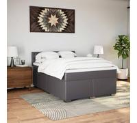 CIOURSTO Box Spring Bed - Pocket Spring Mattress, Sprung Divan, Faux Leather Metal Slatted Bed Frame, With Headboard and Mattress Topper (140 x 190 cm)