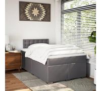 CIOURSTO Box Spring Bed - Pocket Spring Mattress, Sprung Divan, Faux Leather Metal Slatted Bed Frame, With Headboard and Mattress Topper (120 x 190 cm)