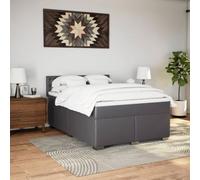 CIOURSTO Box Spring Bed - Pocket Spring Mattress, Sprung Divan, Faux Leather Metal Slatted Bed Frame, With Headboard and Mattress Topper (140 x 200 cm)