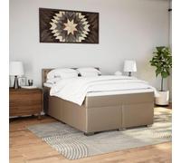 CIOURSTO Box Spring Bed - Pocket Spring Mattress, Sprung Divan, Faux Leather Metal Slatted Bed Frame, With Headboard and Mattress Topper (140 x 190 cm)