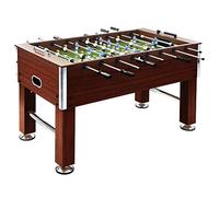 CIOURSTO MDF Football Table, Professional Steel, 140 x 74.5 x 87.5 cm, Easy Assemble with Adjustable Feet, Non Slip Handles, for Official Tournament Standard Pitch (Brown)