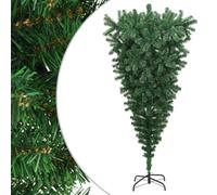 CIOURSTO Upside-Down Artificial Christmas Tree, Synthetic PVC and Steel Stand, Xmas Decoration Tree for Indoor use, Easy to Assemble (210 x 110 cm)