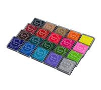 CIOUYAOS 20 Colors Ink Pad, Non-Toxic Washable Fingerprint Stamp Pad Set, Rainbow DIY Craft Rubbers Ink Pad for Kids Card Making, Scrapbooking Stamping Supplies (20 Pack)