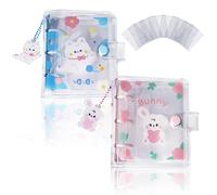CIOUYAOS 2pcs Kpop Photocard Binder with 10pcs Sleeves, 3 Inch Mini Cute Kpop Photo card Holder with Keychain, Small Photo Album For Collecting Picture Lomo Cards Storage (60 Pockets)