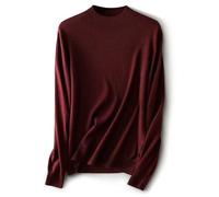 Ciovkis Women's Merino Wool Blend Jumper 2025 Fall Winter Mock Neck Long Sleeve First-Line Ready to Wear Seamless Knit Jumper (Dark Red,S)