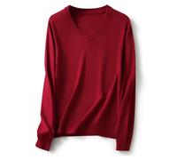 Ciovkis Women's Merino Wool Blend Jumper 2025 Fall Winter V Neck Long Sleeve First-Line Ready to Wear Seamless Knit Jumper