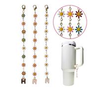 CIPARHOLA Letter Charms 3PCS for Stanley Cups, Stanley Charms A-Z with Daisy Design for Cup Accessories, Enamel, No Gemstone