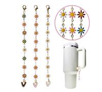 CIPARHOLA Letter Charms 3PCS for Stanley Cups, Stanley Charms A-Z with Daisy Design for Cup Accessories, Enamel, No Gemstone