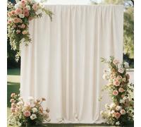 CIPAZEE 10x10FT Ivory Curtains Backdrop for Parties, Wrinkle Free Ivory Photo Backdrop Curtains Drapes for Party Birthday Wedding Decoration Photography,5ft x 10ft, 2 Panels