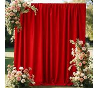 CIPAZEE 10x10FT Red Curtains Backdrop for Parties, Wrinkle Free Red Photo Backdrop Curtains Drapes for Party Birthday Wedding Decoration Photography,5ft x 10ft, 2 Panels