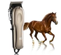 Ciphuoly Cordless Horse Clippers - 20W Rechargeable Grooming Kit with LCD Display, 4 Guide Combs & Stainless Steel Blades for Horses, Sheep & Pets