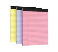 Ciphyfee 3pcs Legal Pads 8.5 x 11, Note Pads, College Ruled Notebook, Color Note Pads, Writing Pads, Notepads 8.5 x 11, Memo Pad Paper Pads Perforate, Ruled Line Notebooks for Work, School, Office