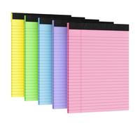 Ciphyfee 5pcs Legal Pads 8.5 x 11, Note Pads, College Ruled Notebook, Color Note Pads, Writing Pads, Notepads 8.5 x 11, Memo Pad Paper Pads Perforate, Ruled Line Notebooks for Work, School, Office